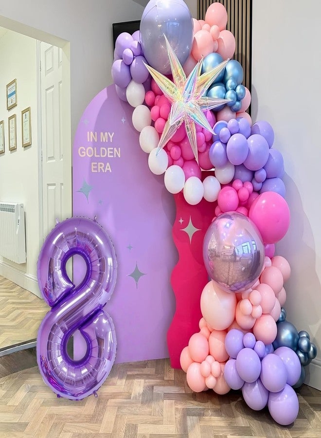 BBPOOL Purple 7 Balloon Number,40 Inch Number 7 Balloon Big Purple 7 Foil Mylar Helium Balloon for Birthday Party Decorations - Image 4